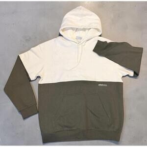 Two-Tone Hoodie with Front Pocket and Drawstring Hood